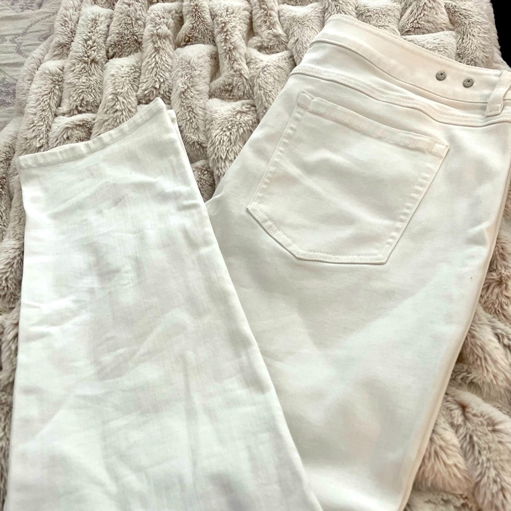 Cabi White Slim Boyfriend Jeans